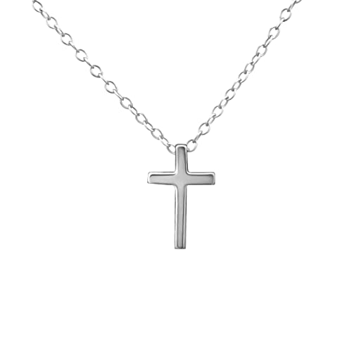 Laimons Damen Halskette Anhänger Kreuz 12mm Design Glanz und Kette 45cm Sterling Silber 925 von Laimons