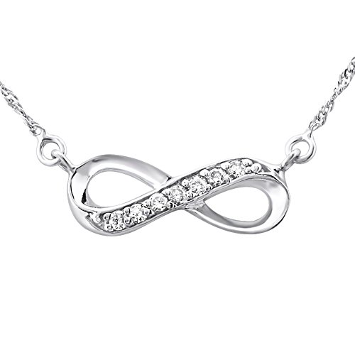 Laimons Damen-Halskette Damenschmuck Unendlichkeit Symbol glanz 45cm Zirkonia Sterling Silber 925 von Laimons