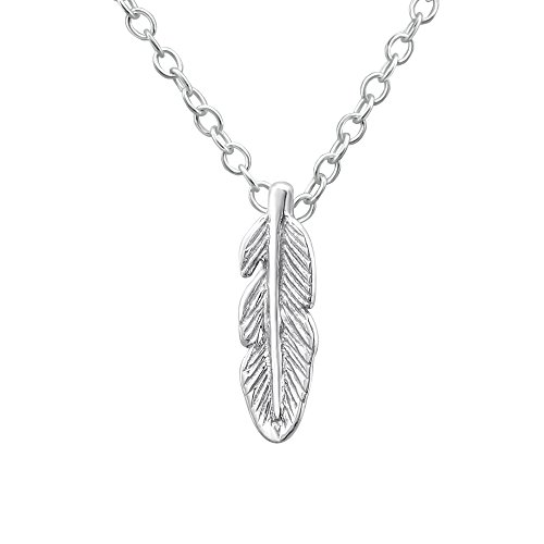 Laimons Damen-Halskette Feder glanz mit Kette 45cm Sterling Silber 925 von Laimons