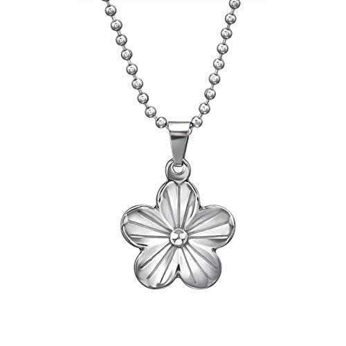 Laimons Damen-Halskette Kette 50 cm mit Anhänger Blume Blüte 20 mm x 19 mm aus Edelstahl von Laimons
