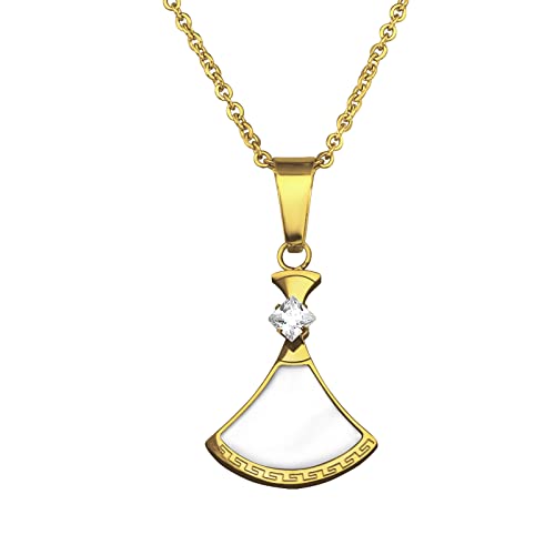 Laimons Damen-Halskette Kette 50 cm mit Anhänger Sichel 20 mm x 26 mm aus Edelstahl vergoldet von Laimons