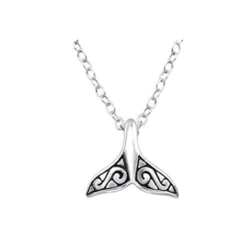 Laimons Damen-Halskette Wal-Flosse oxidiert Sterling Silber 925 von Laimons