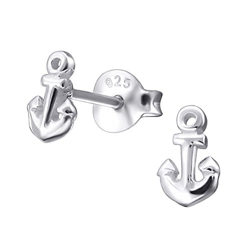 Laimons Damen-Ohrstecker Maritim Damenschmuck Anker 5 mm klein glanz Sterling Silber 925 von Laimons