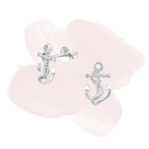 Laimons Damen-Ohrstecker Ohrringe Maritim Damenschmuck Anker 11 mm glanz matt Sterling Silber 925 von Laimons