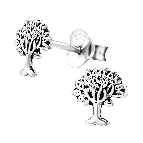 Laimons Damen-Ohrstecker Baum des Lebens oxidiert Sterling Silber 925 von Laimons