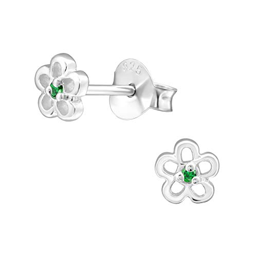 Laimons Damen-Ohrstecker Damen-Schmuck Blume Blüte klein in Glanz mit Glitzer aus Sterling Silber 925 von Laimons