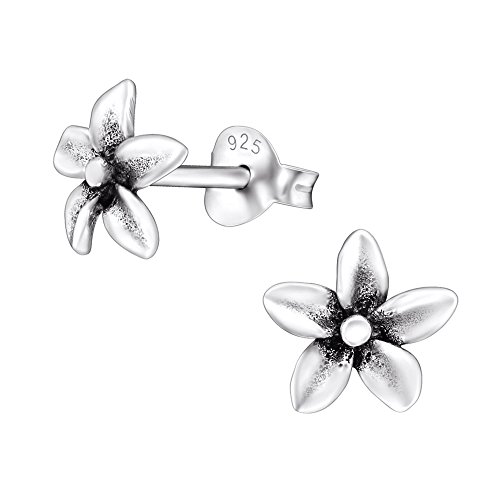 Laimons Damen-Ohrstecker Damenschmuck Blume Orchidee oxidiert Sterling Silber 925 von Laimons