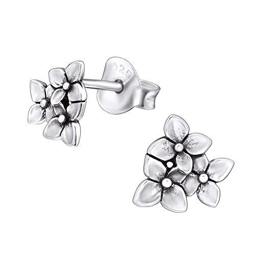 Laimons Damen-Ohrstecker Damenschmuck Blume Orchidee oxidiert Sterling Silber 925 von Laimons