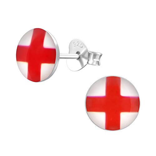 Laimons Damen-Ohrstecker Damenschmuck England Flagge Design Platte Sterling Silber 925 von Laimons