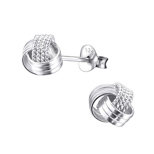 Laimons Damen-Ohrstecker Damenschmuck Knoten matt glanz Sterling Silber 925 von Laimons