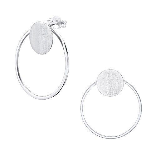 Laimons Damen-Ohrstecker Damenschmuck Kreis offen Ohrhänger glanz matt Sterling Silber 925 von Laimons