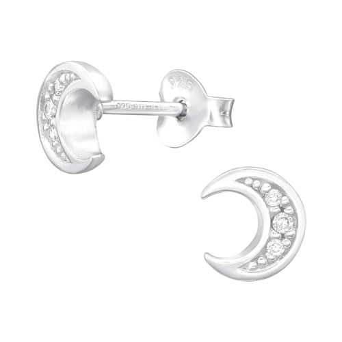 Laimons Damen-Ohrstecker Damenschmuck Mond glanz Zirkonia Sterling Silber 925 von Laimons