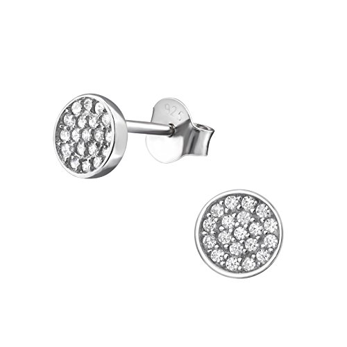 Laimons Damen-Ohrstecker Damenschmuck Scheibe Platte Zirkonia Sterling Silber 925 von Laimons