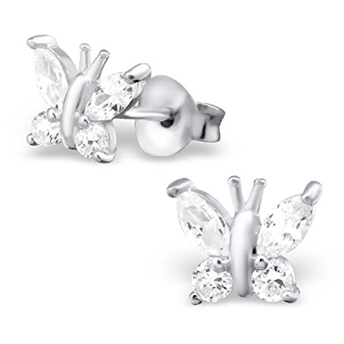 Laimons Damen-Ohrstecker Damenschmuck Schmetterling glanz mit Zirkonia Sterling Silber 925 von Laimons