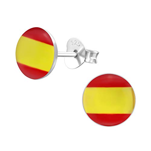 Laimons Damen-Ohrstecker Damenschmuck Spanien Flagge Design Platte Sterling Silber 925 von Laimons