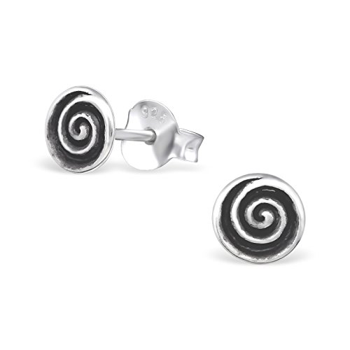 Laimons Damen-Ohrstecker Damenschmuck Spirale oxidiert Sterling Silber 925 von Laimons