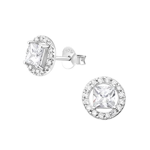 Laimons Damen-Ohrstecker Damenschmuck rund Design glanz Zirkonia Sterling Silber 925 von Laimons