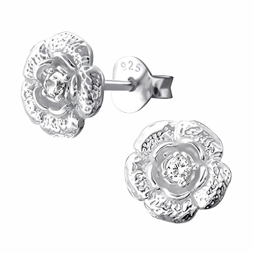 Laimons Damen-Ohrstecker Design Blume Zirkonia weiß Sterling Silber 925 von Laimons