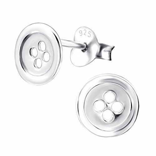 Laimons Damen-Ohrstecker Knopf glanz Sterling Silber 925 (7 mm x 7 mm) von Laimons