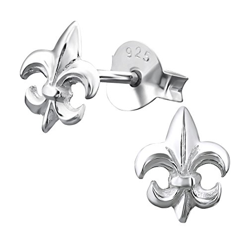 Laimons Damen-Ohrstecker Lilie fleur de lis glanz Sterling Silber 925 von Laimons