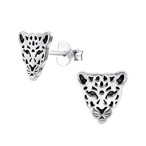 Laimons Damen-Ohrstecker Mädchen-Schmuck Leopard oxidiert Sterling Silber 925 von Laimons