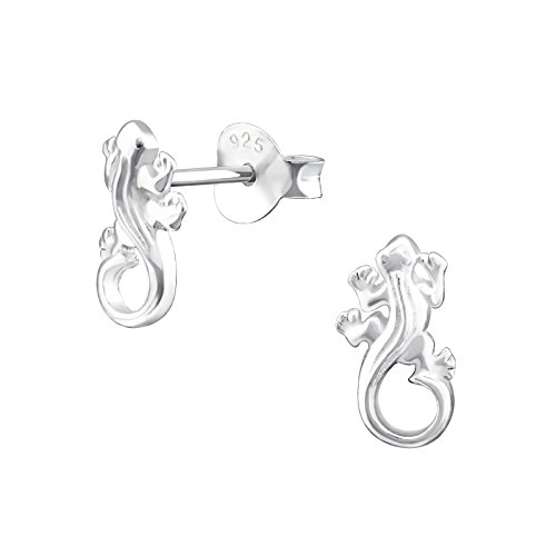 Laimons Damen-Ohrstecker Mädchen-schmuck Eidechse Salamander glanz Sterling Silber 925 von Laimons