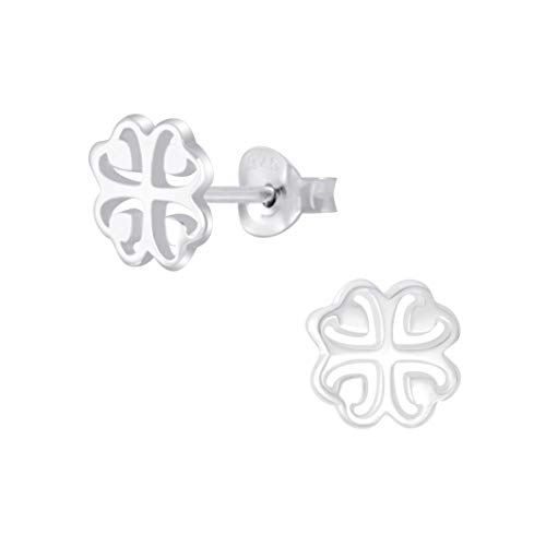 Laimons Damen-Ohrstecker Ohrringe Kleeblatt 8mm glanz Glücksbringer Sterling Silber 925 von Laimons