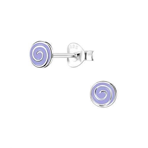 Laimons Damen-Ohrstecker Ohrringe Spirale 6mm lila Sterling Silber 925 von Laimons