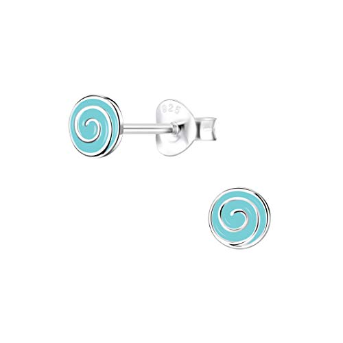 Laimons Damen-Ohrstecker Ohrringe Spirale 6mm türkis Sterling Silber 925 von Laimons