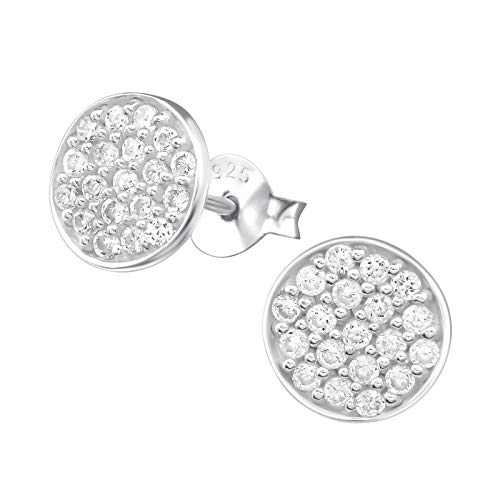 Laimons Damen-Ohrstecker Platte Design mit Zirkonia in weiß Sterling Silber 925 von Laimons