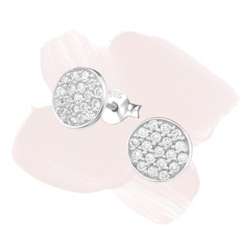 Laimons Damen-Ohrstecker Platte Design mit Zirkonia in weiß Sterling Silber 925 von Laimons