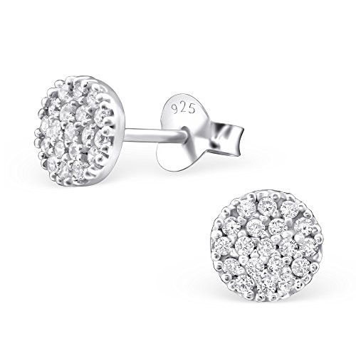 Laimons Damen-Ohrstecker Platte glanz Design mit Zirkonia Sterling Silber 925 von Laimons