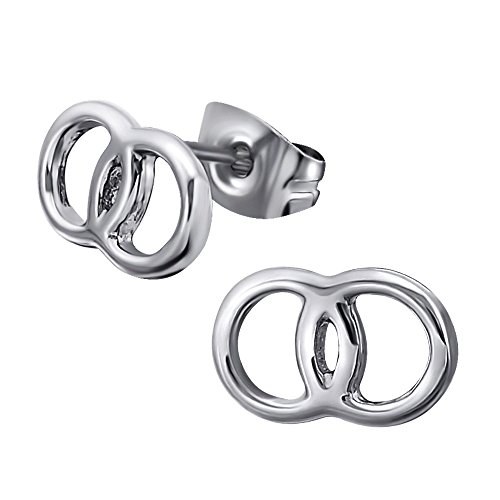 Laimons Damen-Ohrstecker Ring an Ring Edelstahl von Laimons