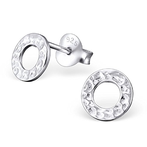 Laimons Damen-Ohrstecker Scheibe Platte gewellt Sterling Silber 925 von Laimons