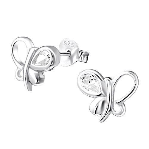 Laimons Damen-Ohrstecker Schmetterling glanz mit Zirkonia Sterling Silber 925 von Laimons