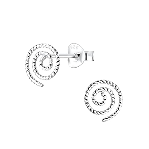 Laimons Damen-Ohrstecker Spirale gedreht Glanz Matt aus Sterling Silber 925 von Laimons