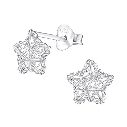 Laimons Damen-Ohrstecker Stern Design glanz offen Sterling Silber 925 von Laimons