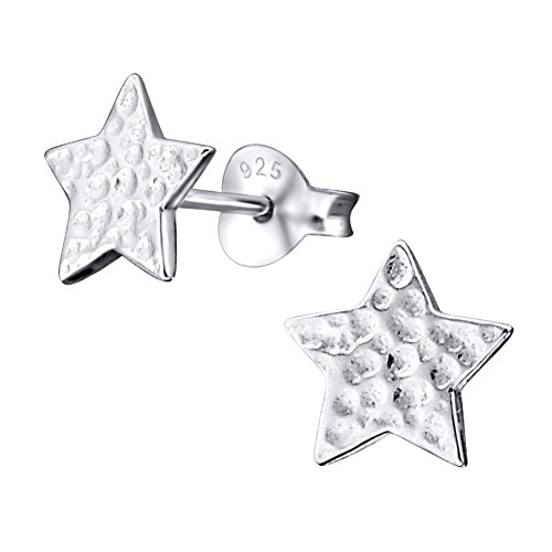 Laimons Damen-Ohrstecker Stern wellig matt glanz Sterling Silber 925 von Laimons