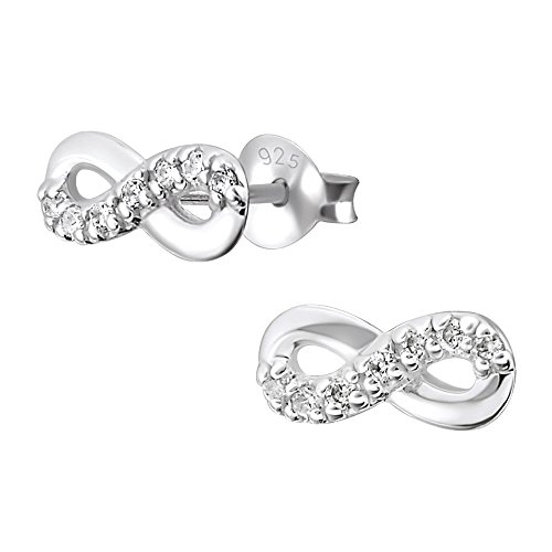 Laimons Damen-Ohrstecker Unendlichkeit Symbol mit Zirkonia Sterling Silber 925 von Laimons