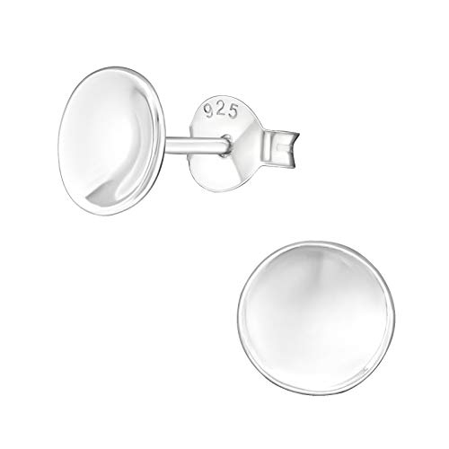 Laimons Frauen Damen-Ohrstecker Ohrringe Damenschmuck Kreis rund Platte Scheibe gewellt glanz 8mm Sterling Silber 925 von Laimons