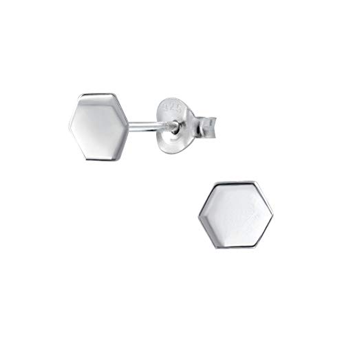 Laimons Frauen Damen-Ohrstecker Ohrringe Sechseck eckig Wabe Design 6mm Sterling Silber 925 von Laimons