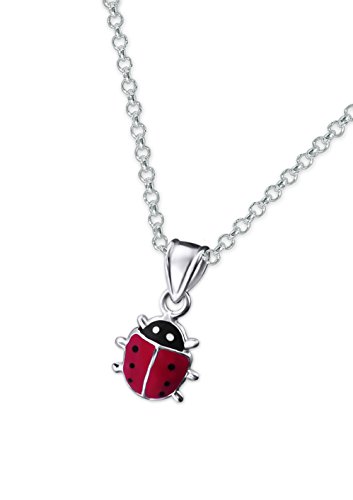 Laimons Kids Kinder-Anhänger mit Kette Marienkäfer Schwarz, Rot Sterling Silber 925 von Laimons