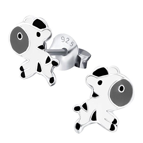 Laimons Mädchen Kids Kinder-Ohrstecker Ohrringe Kinderschmuck Zebra Tier schwarz weiß aus Sterling Silber 925 von Laimons