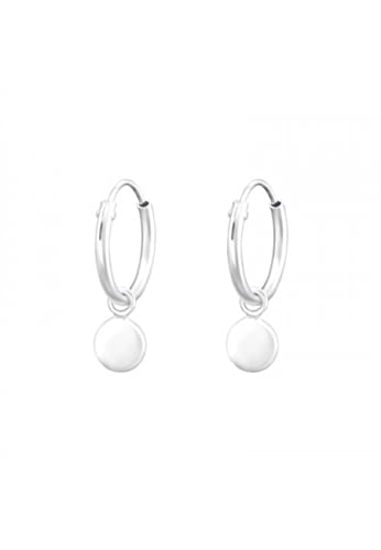Laimons Kinder Mädchen-Ohrhänger Creole Platte Scheibe Glanz 5mm aus Sterling Silber 925 von Laimons