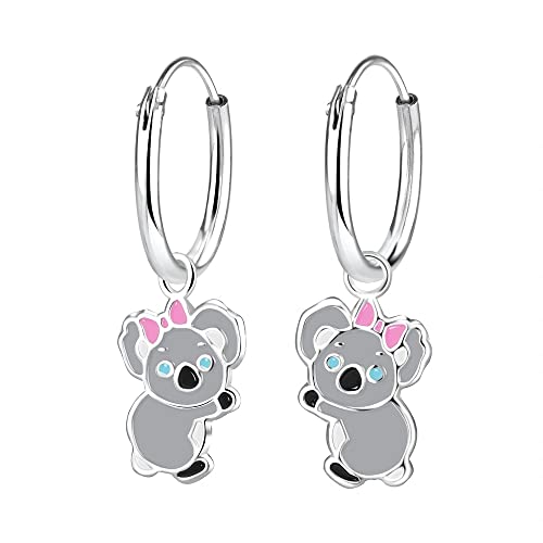 Laimons Kinder Mädchen-Ohrringe Creole Koala Koalabär Grau Sterling Silber 925 von Laimons