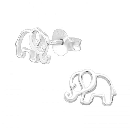 Laimons Kinder Mädchen-Ohrstecker Elefant offen 8 x6 mm Glanz aus Sterling Silber 925 von Laimons