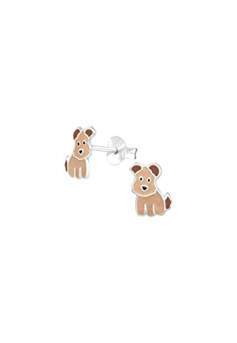 Laimons Kinder Mädchen-Ohrstecker Hund 8mm aus Sterling Silber 925 von Laimons