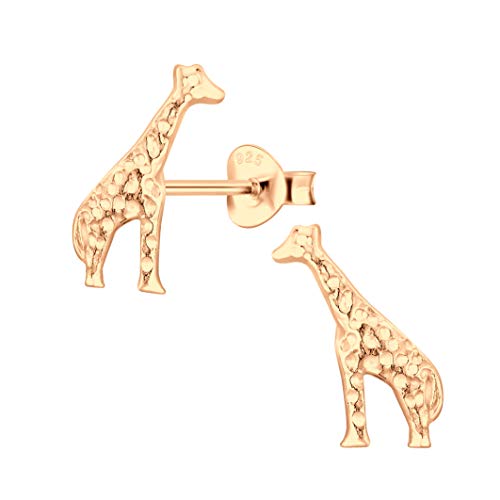 Laimons Kinder Mädchen-Ohrstecker Ohrringe Giraffe Tier Glanz aus Sterling Silber 925 (Rose Vergoldet) von Laimons