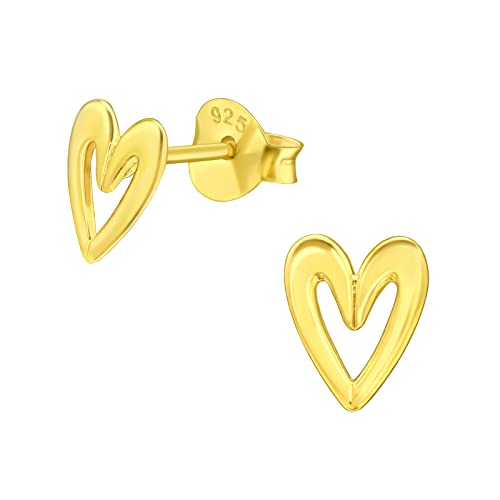 Laimons Kinder Mädchen-Ohrstecker Ohrringe Herz Love Herzchen 7mm Glanz aus Sterling Silber 925 (Vergoldet) von Laimons