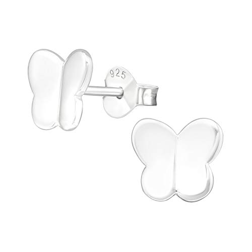 Laimons Kinder Mädchen-Ohrstecker Ohrringe Schmetterling 10 mm Glanz aus Sterling Silber 925 von Laimons